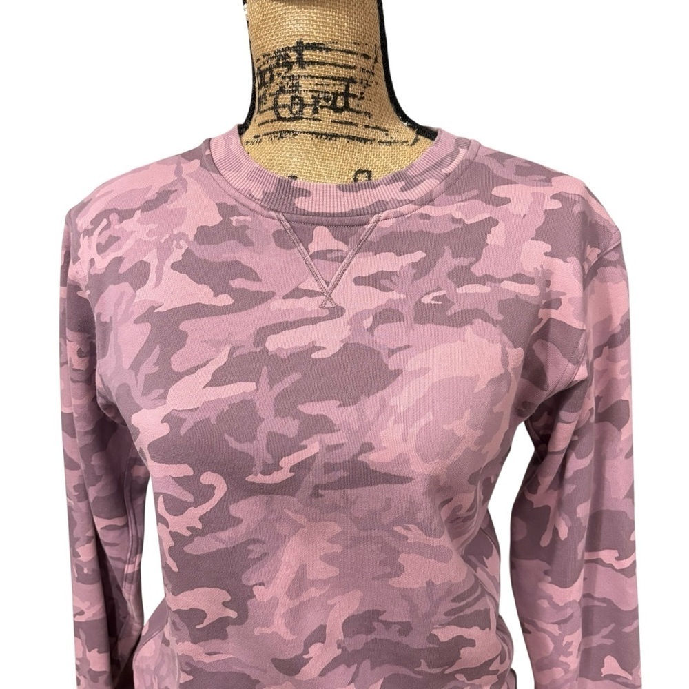 Lululemon All Yours Crew Terry Sweatshirt Pullover Incognito Camo Pink Size 4 - Picture 4 of 7